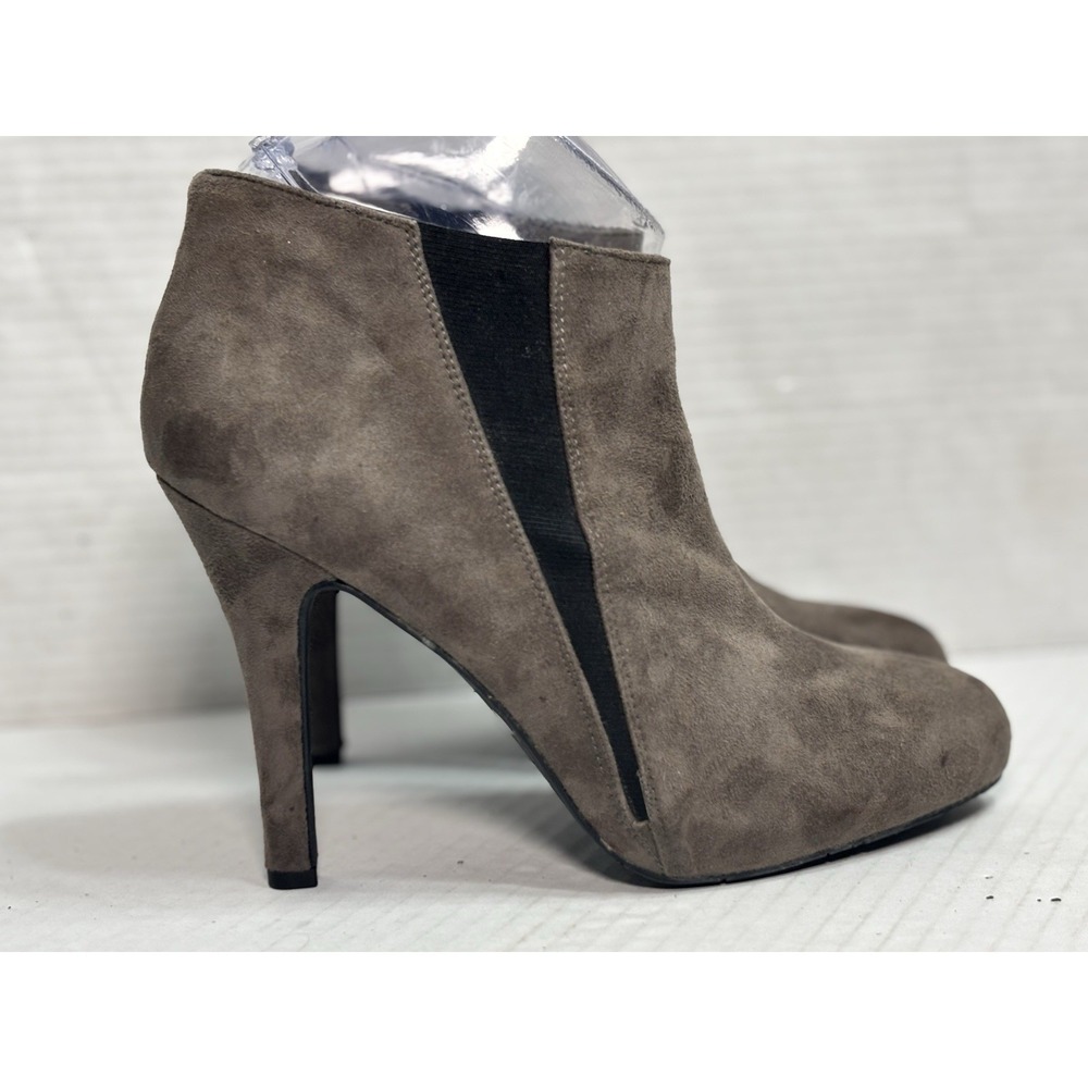 Jessica Simpson Svetlana Suede High Heel Stiletto Ankle Boots Size 8.5B In Gray